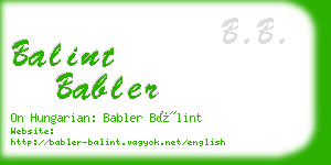 balint babler business card